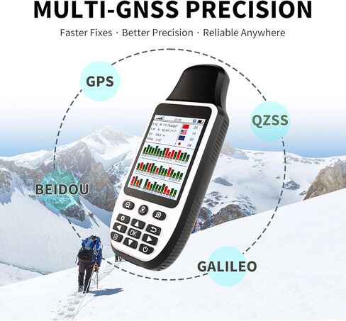 S190 Handheld GPS Navigator, Rugged Handheld GPS for Hiking with 3-Axis Compass, 3.2" Color Display, Handheld GPS with Preloaded USA Topo Maps, 64GB Memory and Extra Battery Life in Saudi Arabia