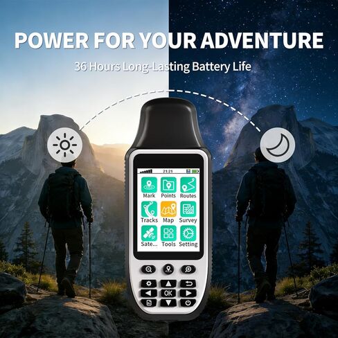 S190 Handheld GPS Navigator, Rugged Handheld GPS for Hiking with 3-Axis Compass, 3.2" Color Display, Handheld GPS with Preloaded USA Topo Maps, 64GB Memory and Extra Battery Life in Saudi Arabia