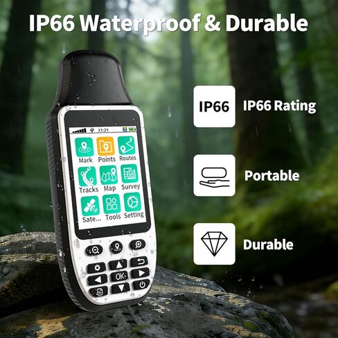S190 Handheld GPS Navigator, Rugged Handheld GPS for Hiking with 3-Axis Compass, 3.2" Color Display, Handheld GPS with Preloaded USA Topo Maps, 64GB Memory and Extra Battery Life in Saudi Arabia