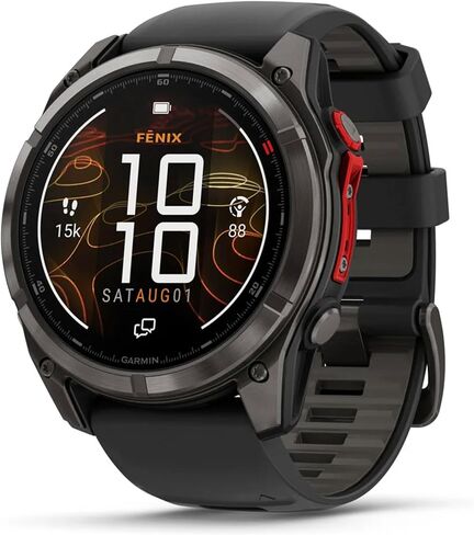 Garmin fēnix 8 Pro، شاشة MicroLED، 51 مم، ساعة ذكية Premium Multisport GPS مع تقنية inReach، Sapphire، DLC Titanium Bundle مع GPS City Microfiber Cloth وقبعة (010-03380-00) in Saudi Arabia