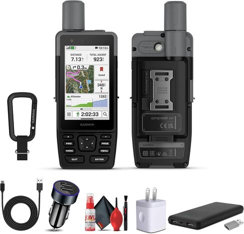 Garmin GPSMAP H1i Plus Rugged Hiking Premium GPS Handheld Navigator with inReach Plus Satellite Technology to Share Text, Photos, Voice Messages, SOS Off-Grid, Long Battery Life, Preloaded Maps Bundle in Saudi Arabia