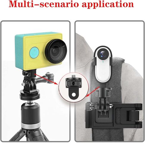 Aluminum Alloy Tripod Adapter, 1/4"-20 Conversion Mount Adapter, Compatible with GoPro, for Insta360, for DJI Osmo Action, and Standard 1/4" Thread Accessories in Saudi Arabia