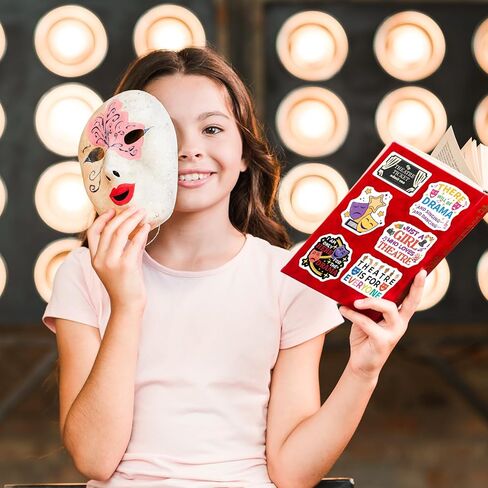 200PCS Theatre Stickers for Laptop, Waterproof Vinyl Drama Stickers for Water Bottle Phone Scrapbook, Musical Theatre Gifts for Kids Teens, Drama Club Party Favors in Saudi Arabia