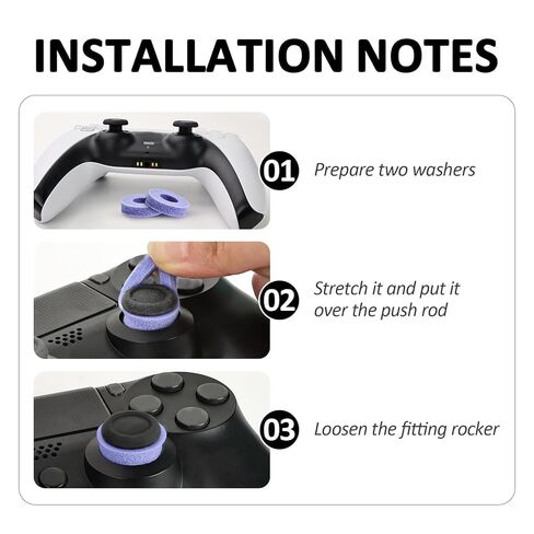 YOKRWO 4 مجموعات حلقات دقيقة مساعدة لملحقات PS5، وملحقات الألعاب لجهاز PS4، وPS5، وXbox s/x (أسود/أرجواني) in Kuwait