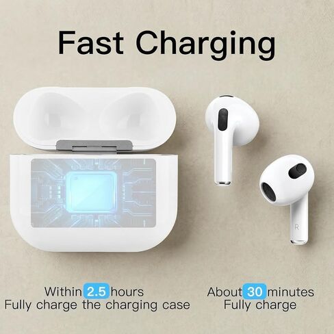 حافظة شحن بديلة من OLEBAND لأجهزة AirPods الجيل الرابع USB-C، حافظات شاحن لاسلكية متوافقة مع حافظة بديلة من الجيل iPod 4، تدعم اقتران الأسنان الزرقاء، (أبيض) in Saudi Arabia