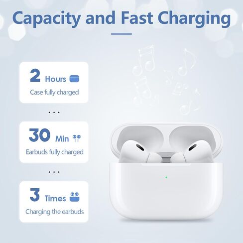 حافظة شحن لاسلكية بديلة لأجهزة AirPods Pro الجيل الأول والثاني، منفذ USB-C مع زر الاقتران والمزامنة، حافظة شحن بديلة Airpods Pro 2 تدعم حافظة شحن Airpods pro 2 اللاسلكية in Kuwait