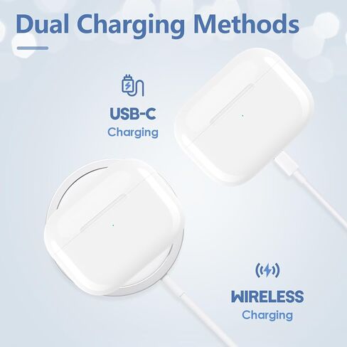 حافظة شحن لاسلكية بديلة لأجهزة AirPods Pro الجيل الأول والثاني، منفذ USB-C مع زر الاقتران والمزامنة، حافظة شحن بديلة Airpods Pro 2 تدعم حافظة شحن Airpods pro 2 اللاسلكية in Kuwait