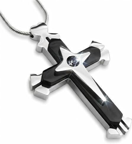 Titanium Steel EDC Stress Relief cross necklace with three layers of mechanical ratchet cross pendant Help Relieve Stress in Saudi Arabia