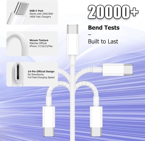 شاحن USBC iPad سريع وسلك كابل USB C بطول 3FT، شاحن سريع 25 وات من النوع C لأجهزة Apple iPad Pro 11/12.9/13/2025-2018/iPad Air 5/4th Gen، iPhone 15 16 17 Pro Max/Mini/iPad شحن سريع in Kuwait