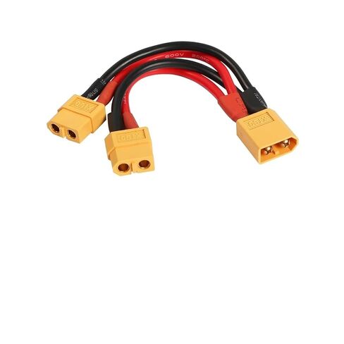 كابل موصل البطارية المتوازي XT60، كابل محول 14AWG 1 أنثى إلى 2 ذكر Y، 10 سم/3.93 بوصة in Saudi Arabia