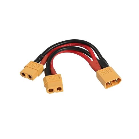كابل موصل البطارية المتوازي XT60، كابل محول 14AWG 1 أنثى إلى 2 ذكر Y، 10 سم/3.93 بوصة in Saudi Arabia