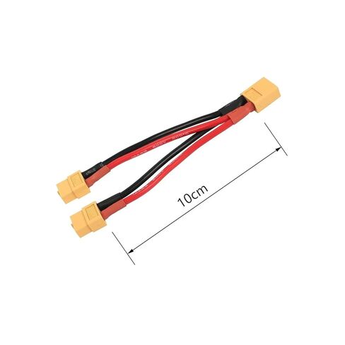 كابل موصل البطارية المتوازي XT60، كابل محول 14AWG 1 أنثى إلى 2 ذكر Y، 10 سم/3.93 بوصة in Saudi Arabia