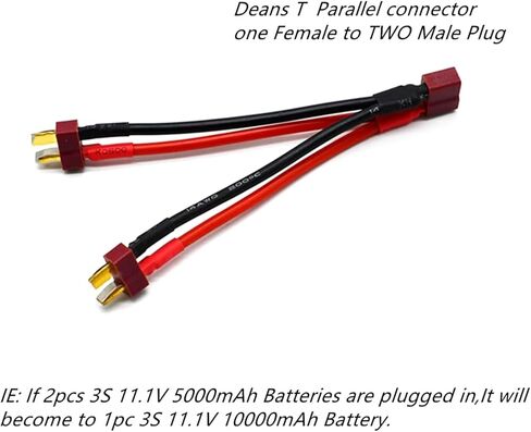 T Plug Extension Cord 1 Female to 2 Male Splitter Cord for Model Battery Adapter Cable Female Head to Two Male Heads in Saudi Arabia
