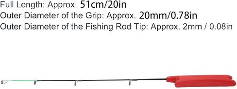 VINGVO Ice Fishing Rod, 38g Ceramic Stainless Steel Guide Eye, Lightweight Foam Handle, Fiberglass Shaft with Ergonomic Design, Ideal for Winter Fishing & Ice in Saudi Arabia