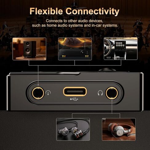 مشغل HiFi MP3، مشغل موسيقى صوتي رقمي عالي الدقة DSD بدون فقدان، مشغل صوت DAC FLAC محمول، 192 كيلو هرتز/24 بت، مشغل صوت محمول 64 جيجابايت، يدعم حتى 256 جيجابايت (أسود) in Kuwait