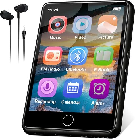 2.8" Display Bluetooth MP3 Player, Portable HiFi Music Player with Bluetooth 5.4, FM Radio, HD Speaker, E-Book, Voice Recorder & Earphones, Black in Saudi Arabia
