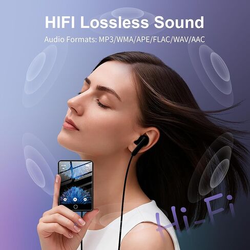 2.8" Display Bluetooth MP3 Player, Portable HiFi Music Player with Bluetooth 5.4, FM Radio, HD Speaker, E-Book, Voice Recorder & Earphones, Black in Saudi Arabia