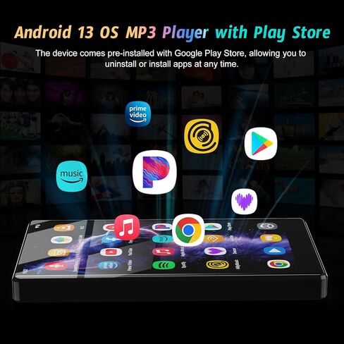96GB Android Portable MP3 Player, 5" MP4 Player with Bluetooth and WiFi, Music Player with Android 13, HiFi Sound, MP3 Player with Spotify, YouTube, Play Store in Saudi Arabia