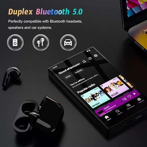 96GB Android Portable MP3 Player, 5" MP4 Player with Bluetooth and WiFi, Music Player with Android 13, HiFi Sound, MP3 Player with Spotify, YouTube, Play Store in Saudi Arabia