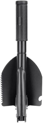 Barska Folding Survival Shovel with Pick, Compass, Serrated Saw Edge, Bottle Opener & Carry Case Compact Camping, Hiking, Metal Detecting & Emergency Tool Steel in Saudi Arabia