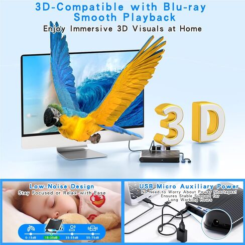 محرك أقراص Blu ray خارجي Dainty 7 في 1 للقراءة/الكتابة مع Bluray Burner USB 3.0 ونوع C متوافق مع/Windows7-11 Mac OS يدعم محرك BD/DVD/CD، Windows 7-11 & Mac، PC M-DISC (أسود) in Kuwait