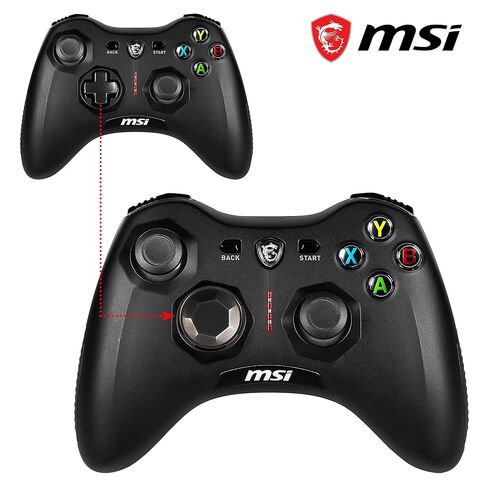 وحدة تحكم الألعاب اللاسلكية msi Force GC30 V2 باللون الأسود، محركات اهتزاز مزدوجة، أوضاع اتصال مزدوجة، وسادات D قابلة للتبديل، متوافقة مع أجهزة الكمبيوتر الشخصية وأجهزة Android in Kuwait