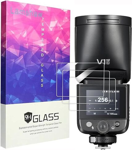 Lamshaw متوافق مع واقي الشاشة المتوسط ​​Godox V1، [3 عبوات] طبقة حماية للشاشة من الزجاج المقوى 9H متوافقة مع Godox V1 mid (3 عبوات) in Saudi Arabia