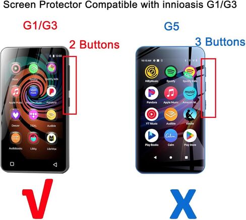 6 Pack Compatible with Innioasis G1 Screen Protector Film for Innioasis G3 4" MP3 Player Screen Protectors Foils Screen Cover Crystal Clear HD Anti-Scratch Anti-Fingerprint in Saudi Arabia