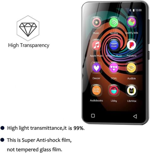 6 Pack Compatible with Innioasis G1 Screen Protector Film for Innioasis G3 4" MP3 Player Screen Protectors Foils Screen Cover Crystal Clear HD Anti-Scratch Anti-Fingerprint in Saudi Arabia