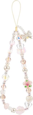 Pink Camera Charm Strap Beaded Digital Phone Charm Wrist Strap Keychain Wristlet Y2k Camera Wrist Straps Aesthetic Phone Case Charms For Wallet Bag Phones Case Accessories in Saudi Arabia