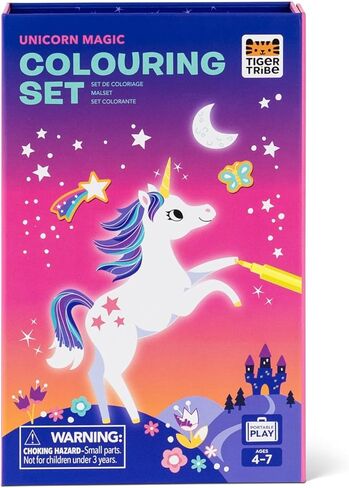 Tiger Tribe Coloring Set - Unicorn Magic - Take Along Traveling Kit - All Supplies Included - Easy Clean Up and Storage - Ages 4+ - 60237 in Kuwait