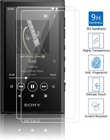 (2-Pack) High-Definition Clear Tempered Glass Screen Protector for Sony Walkman NW-A300 Series NW-A306 NW-A307 – Scratch-Resistant & Impact Protection in Saudi Arabia