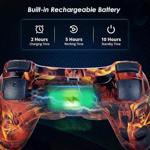 وحدة تحكم CHENGDAO لوحدة تحكم PS3 لجهاز PlayStation 3 وحدة تحكم لاسلكية عالية الأداء مع تحكم مزدوج في الحركة بالاهتزاز، لهب in Kuwait