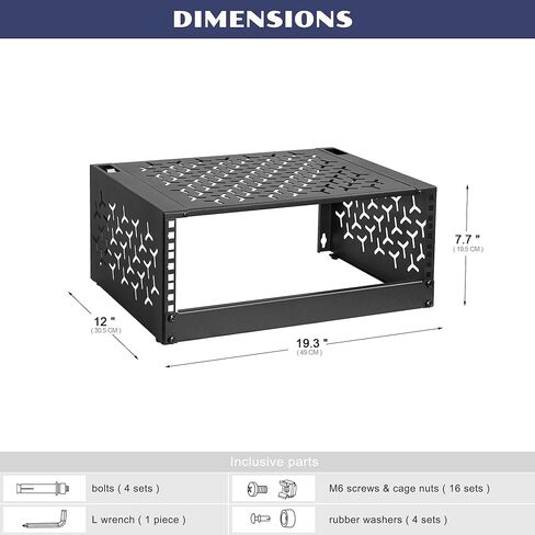 4U Wall-Mount & Desktop Server Rack, 12" Depth, Foldable with 1U Blank Panel - Open Frame for Shallow Servers/IT Gear/Switches &19" Standard Devices in Saudi Arabia