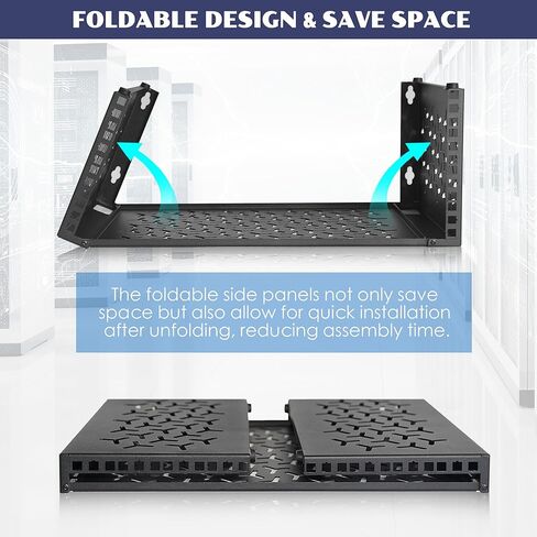 4U Wall-Mount & Desktop Server Rack, 12" Depth, Foldable with 1U Blank Panel - Open Frame for Shallow Servers/IT Gear/Switches &19" Standard Devices in Saudi Arabia