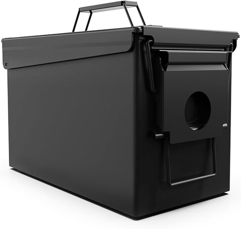 Cal Ammo Can - Heavy Duty Metal Ammo Box for 9mm, Shotgun, Rifle & Nerf - Waterproof, Rust-Proof Military Case - Hunting & Range Storage (Black) in Saudi Arabia