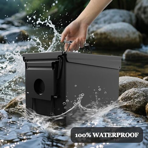 Cal Ammo Can - Heavy Duty Metal Ammo Box for 9mm, Shotgun, Rifle & Nerf - Waterproof, Rust-Proof Military Case - Hunting & Range Storage (Black) in Saudi Arabia