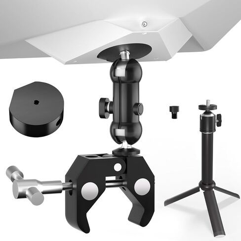 حامل Starlink Mini Clamp Mount 2025، حامل Starlink Mini من الألومنيوم لعمود مركبة اليخوت RV، مجموعات تركيب محمولة مع محول أنابيب، محول قضيب وحامل ثلاثي القوائم على الطاولة تلسكوبي in Kuwait
