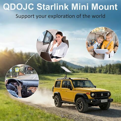 حامل Starlink Mini Clamp Mount 2025، حامل Starlink Mini من الألومنيوم لعمود مركبة اليخوت RV، مجموعات تركيب محمولة مع محول أنابيب، محول قضيب وحامل ثلاثي القوائم على الطاولة تلسكوبي in Kuwait