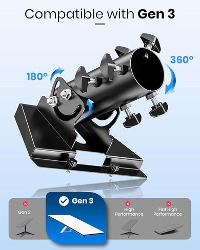 حامل Starlink Gen 3، حامل Starlink Pole، محول أنابيب Starlink Gen 3 360 درجة مع تعديل متعدد الزوايا، يناسب أنابيب بقطر 1.2-2.2 بوصة، مناسب للحدائق المنزلية والاستخدام الخارجي. in Kuwait