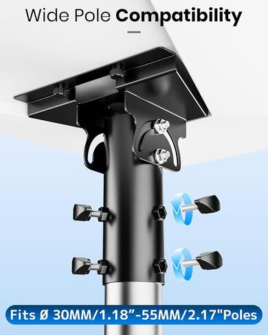 حامل Starlink Gen 3، حامل Starlink Pole، محول أنابيب Starlink Gen 3 360 درجة مع تعديل متعدد الزوايا، يناسب أنابيب بقطر 1.2-2.2 بوصة، مناسب للحدائق المنزلية والاستخدام الخارجي. in Kuwait