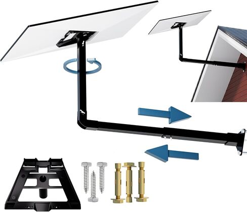 Gen 3 Starlink Mount, Adjustable Starlink Wall Mount & Roof Mount Kit with Aluminum Pipe Adapter, Standard Starlink Mounting Bracket for Home Roof & Eave Installation in Saudi Arabia