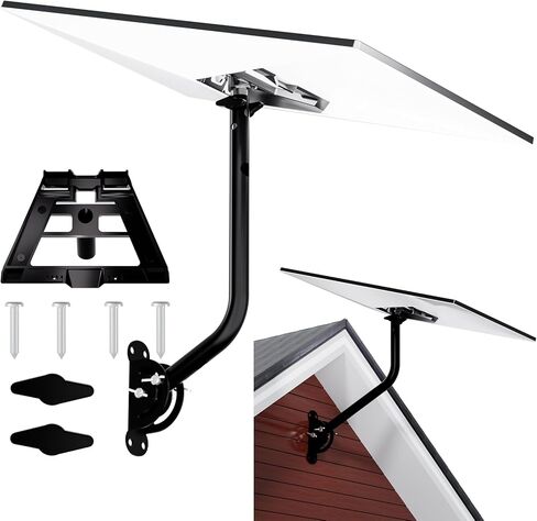 Gen 3 Starlink Mount, Adjustable Starlink Wall Mount & Roof Mount Kit with Aluminum Pipe Adapter, Standard Starlink Mounting Bracket for Home Roof & Eave Installation in Saudi Arabia