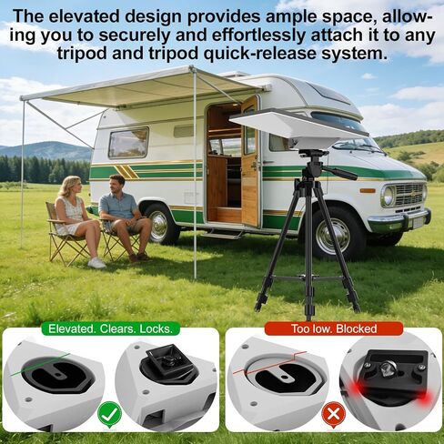 Starlink Mini Tripod Adapter Fits 2026-2024 Pipe & Flat Mount, CNC Aluminum Alloy, 1/4''-20 & 3/8"-16 Thread, Starlink Mini Accessories for Quick Release Plates, Tripods, Clamps, Ram and Ball Mounts in Saudi Arabia