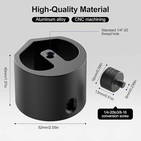 Starlink Mini Tripod Adapter Fits 2026-2024 Pipe & Flat Mount, CNC Aluminum Alloy, 1/4''-20 & 3/8"-16 Thread, Starlink Mini Accessories for Quick Release Plates, Tripods, Clamps, Ram and Ball Mounts in Saudi Arabia