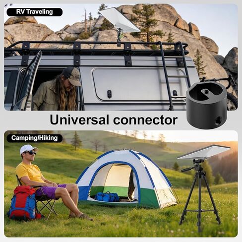 Starlink Mini Tripod Adapter Fits 2026-2024 Pipe & Flat Mount, CNC Aluminum Alloy, 1/4''-20 & 3/8"-16 Thread, Starlink Mini Accessories for Quick Release Plates, Tripods, Clamps, Ram and Ball Mounts in Saudi Arabia