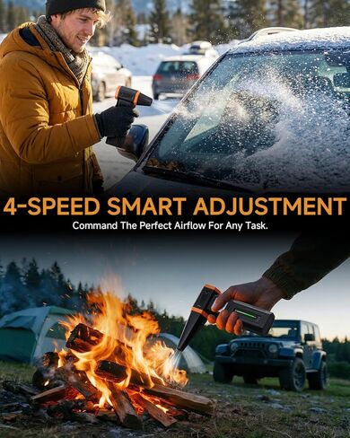 Compressed Air Duster, Electric Air Duster with Powerful 40MM Brushless Motor and 430G Storm Force, 360W Max Power & 59.2WH Rechargeable Blower, Up to 6H, 4 Gear Turbofan for Keyboard Car Home Outdoor in Saudi Arabia