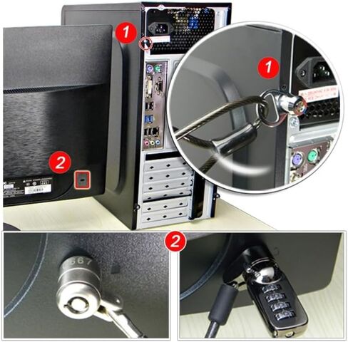 Silver Metal Desktop Computer Security Locks - Key Lock - 5 Set Computer Case Lock in Saudi Arabia
