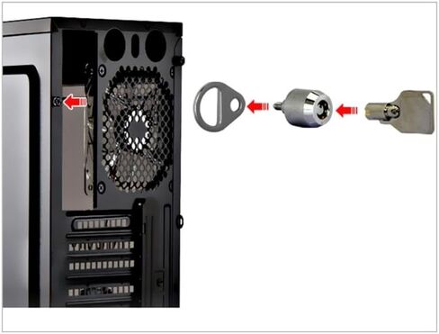 Silver Metal Desktop Computer Security Locks - Key Lock - 5 Set Computer Case Lock in Saudi Arabia