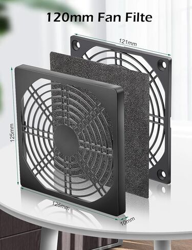 120mm PC Fan Filter 2-Pack, ABS Plastic Mesh Dust Cover, Computer Case Cooling Fan Grill Guard,Reusable Air Vent for Desktop Computer, Radiator, CPU Cooler(Black) in Saudi Arabia